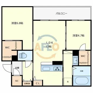 シャーメゾンプランヴェール住之江【1階】の間取り