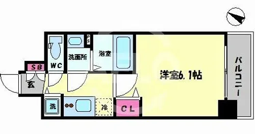 ファステート玉造駅前ダミュウ【8階】の間取り