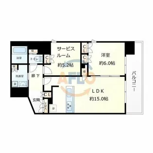 Noire北堀江【504号室】の間取り