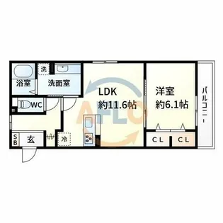 シャルムA【3階】の間取り