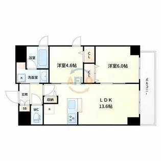 セレーノ北野【5階】の間取り