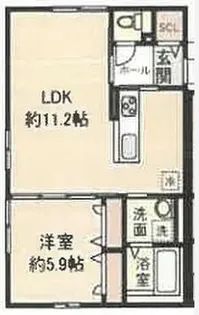 クレールメゾン【202号室】の間取り
