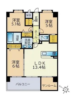 福岡県福岡市博多区麦野2丁目【マンション】の間取り