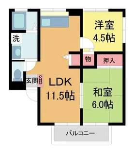 イーストフィールド2【102号室】の間取り