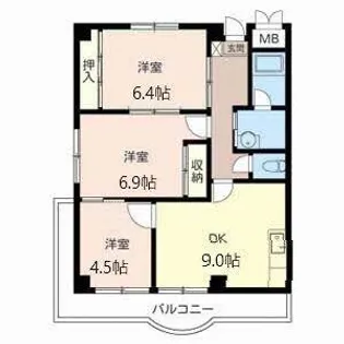 新稲ガーデンハイツ【2階】の間取り