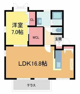 ディアス呉川【102号室】の間取り