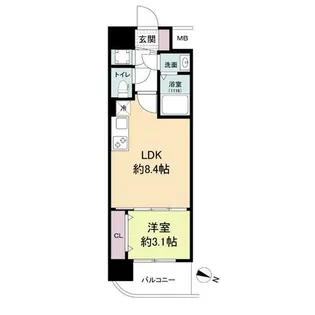 セレニテ神戸ミラクノール【4階】の間取り