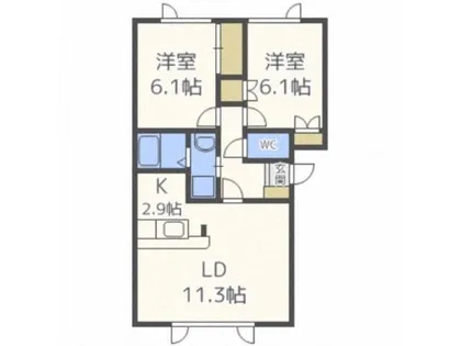 ラ・パークうえさかIII【1階】の間取り