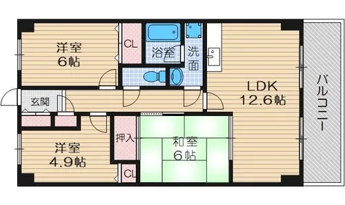 グレーシア大西【4階】の間取り