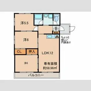 マンションパルティール【4階】の間取り