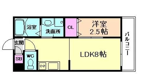 ワコーレヴィータ豊中曽根東町【1階】の間取り