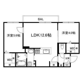 ブランシャール宮の森DX【401号室】の間取り