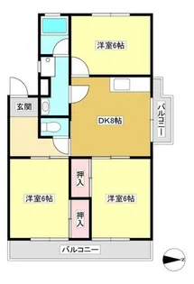サンハイツすみれ【303号室】の間取り