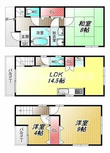 大阪府八尾市志紀町西4丁目【一戸建】の間取り