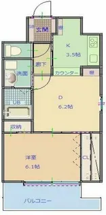 ラグレース福島【5階】の間取り