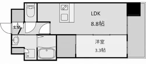 大阪府大阪市淀川区三国本町2丁目【マンション】の間取り