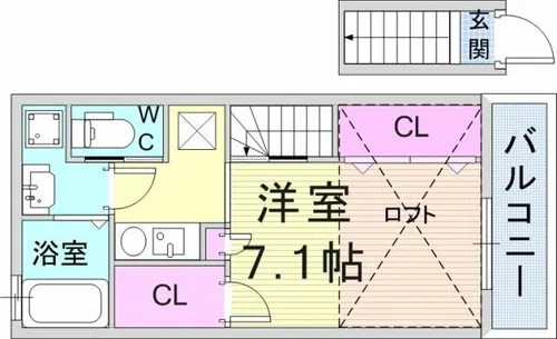 ワコーレヴィアーノ西宮甲子園口【20号室】の間取り