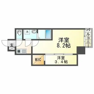 ソルテラス甲子園口クレアスト【301号室】の間取り