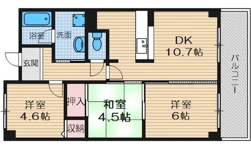 ラ・ペイナタール【3階】の間取り