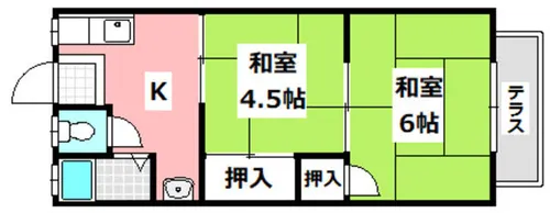 園田ハイムA棟【103号室】の間取り