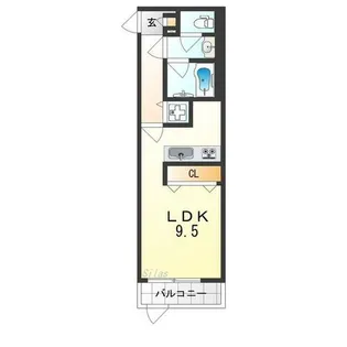 カシータ北三国ヶ丘【1階】の間取り