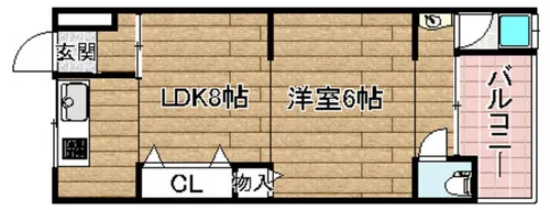 カトレアハイツ【202号室】の間取り