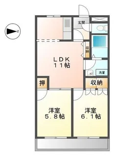サンフラワー新宮【1階】の間取り