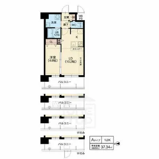 スプランディッド茨木天王【4階】の間取り