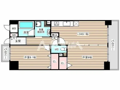 カルムレトリア西梅田【4階】の間取り