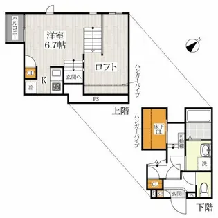 CB箱崎フレーシア【1階】の間取り