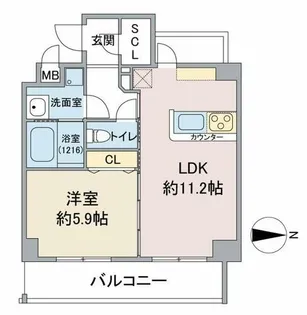 クレールシティ御器所【4階】の間取り