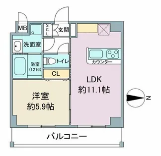 クレールシティ御器所【5階】の間取り