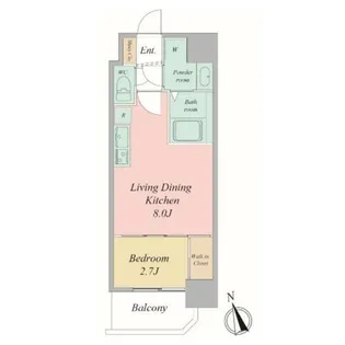 セレニテ夕陽丘エクラ【10階】の間取り