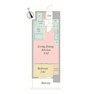 セレニテ夕陽丘エクラ【7階】の間取り