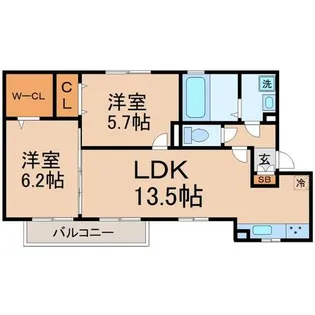 サンハイム常松【1階】の間取り