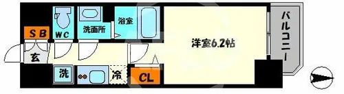 プレサンス長堀通グレイタス【10階】の間取り