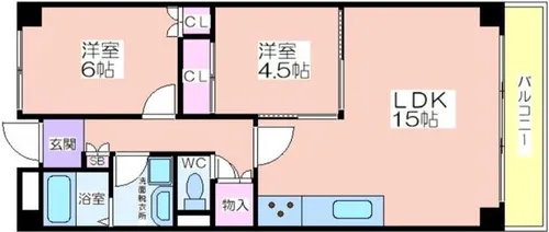 リバージュ住吉【3階】の間取り