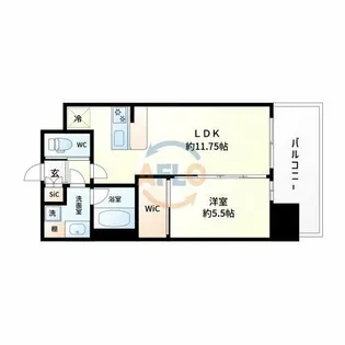 プレジオ三国EURO【11階】の間取り