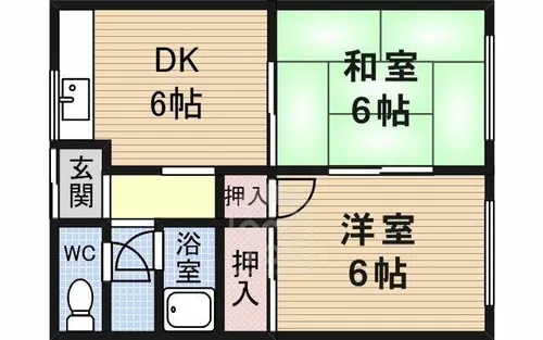 ハイツ弘栄【2階】の間取り