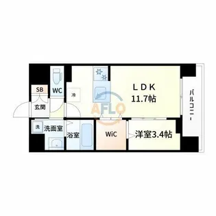 WORVE吹田江坂【9階】の間取り