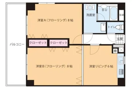 福岡県福岡市中央区輝国2丁目【マンション】の間取り
