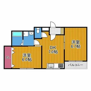 シティ城山Ⅲ【2階】の間取り