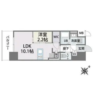 ラクラス博多Ⅱ【1002号室】の間取り