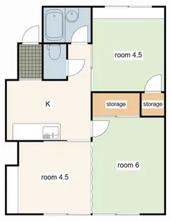 コーポ田寺【404号室】の間取り