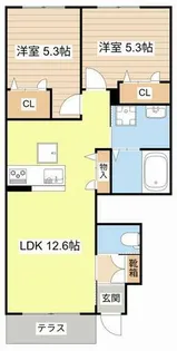 シャーメゾン エスパディー【0102号室】の間取り