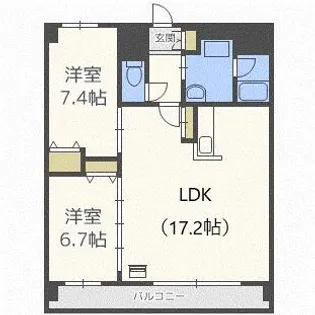 メゾンハマナス【1階】の間取り