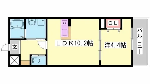 メゾンコンフォール【202号室】の間取り