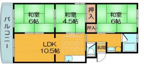 浪速コーポ【4階】の間取り