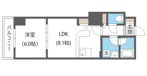 ビッグパレス南6条【6階】の間取り