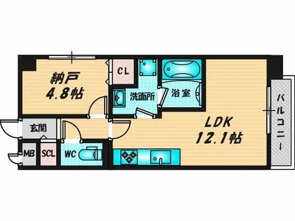 プラウディア今里【1階】の間取り